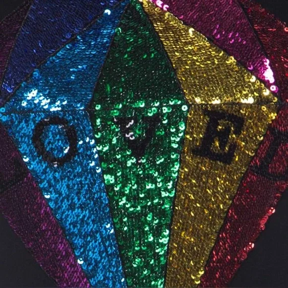 Gucci Black Cotton Sequinned Diamond Loved T Shirt size M - Picture 5 of 8